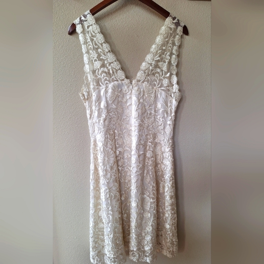NWOT BHLDN Ivory Knee-length Lace Sleeveless Womens Dress Size 8